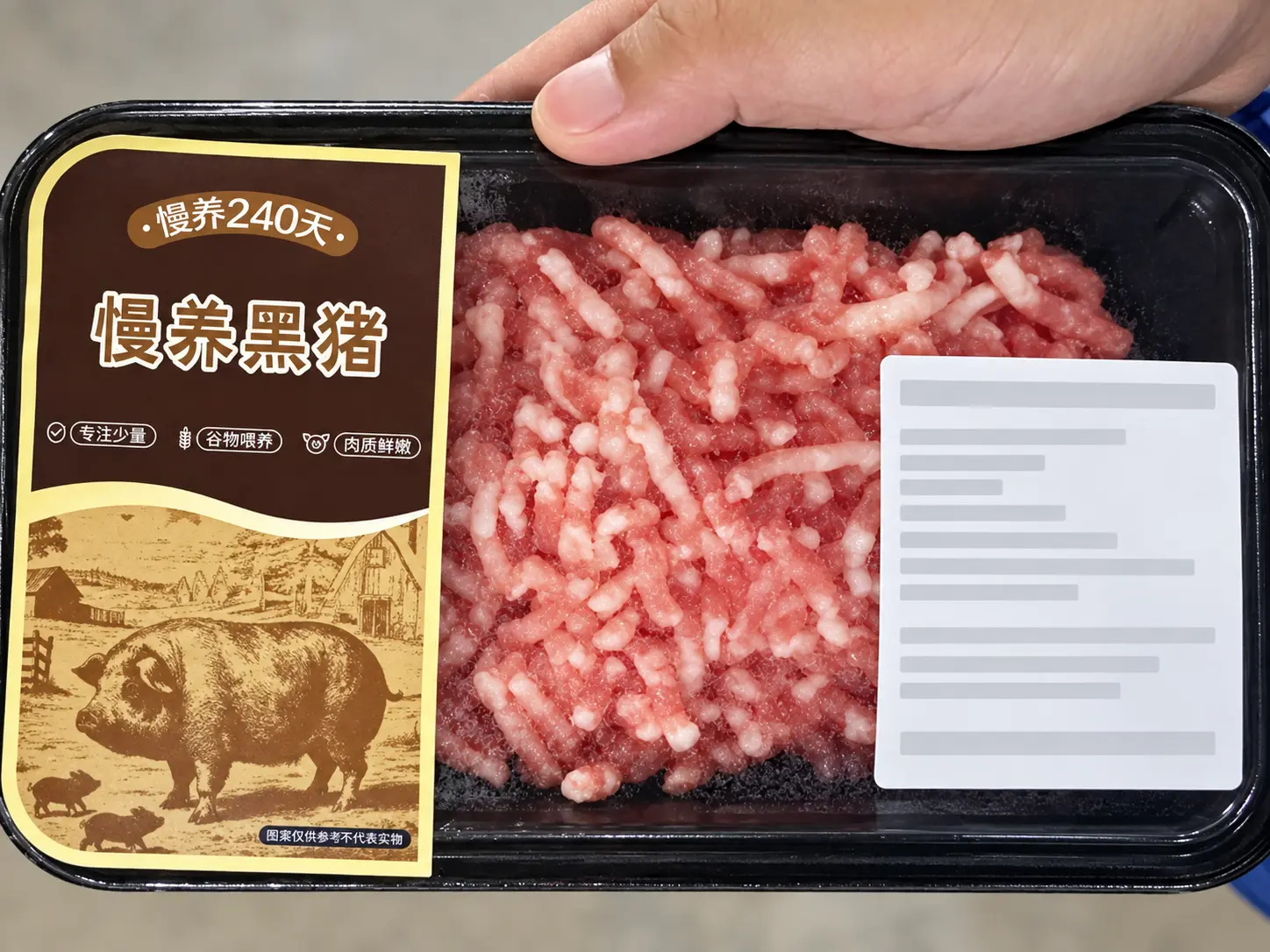 冷鲜肉托盒包装与标签应用示例